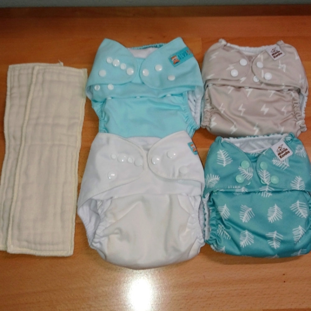 Cloth Diaper Bundle - 2 Mama Koala & 2 Alba Baby w/ 2 extra inserts